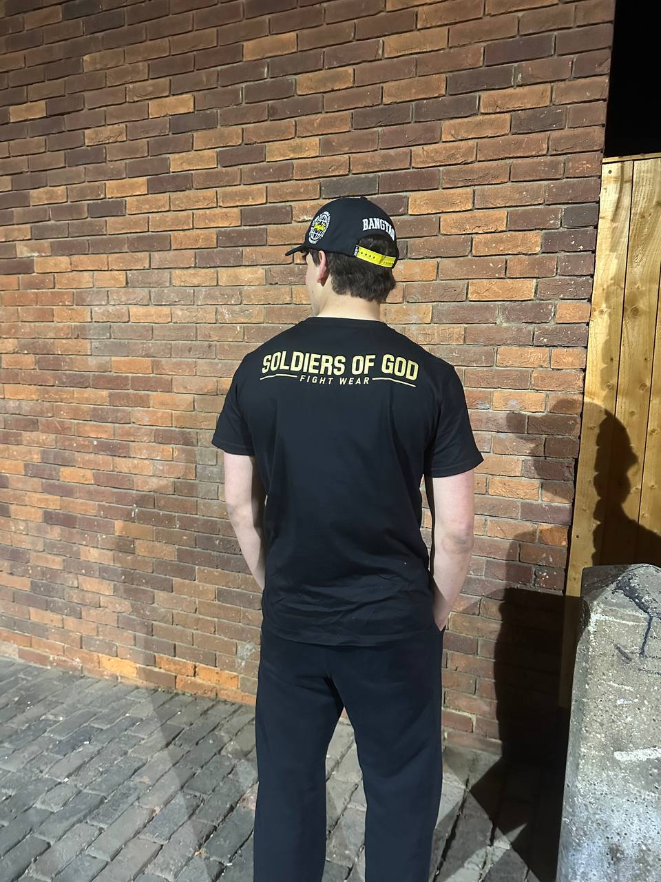 Soldiers of God Fightwear T-Shirt – Black/Gold (100% Cotton)