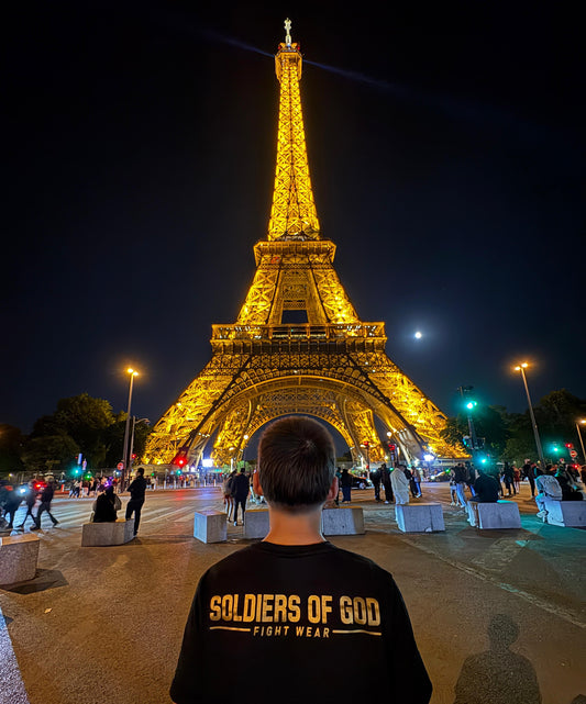 Soldiers of God Fightwear T-Shirt – Black/Gold (100% Cotton)